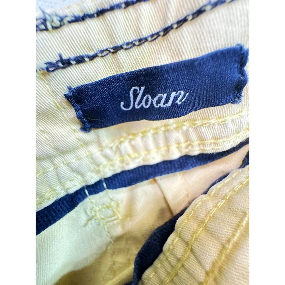 Tommy Hilfiger Womens Sloan Cropped Pants Size 8 Yellow Beachy Coastal